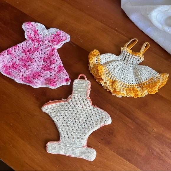 Vintage crocheted dresses, crocheted items crocheted doll dresses